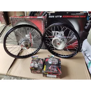 Paket Set Rakit Velg TDR 140/160x17+Tromol VND Vixion OLD Crom+Ruji TDR Crom