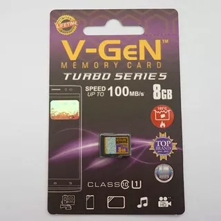 Micro SD 8Gb V-Gen  Class 10 Turbo series non adapter Memori MicroSD