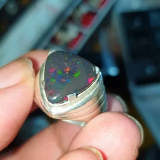 batu kalimaya black opal asli banten unique jarong siang malam