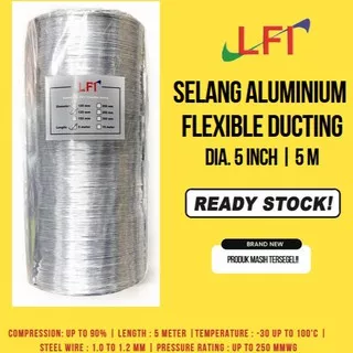 Aluminium Selang Flexible Ducting Exhaust Fan 5 (12.5 cm) - pjg 5 meter