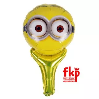 FUN KIDS PARTY Balon Foil Tongkat Karakter Minion Yellow Banana /Balon Pentung Minion/ Balon Gagang