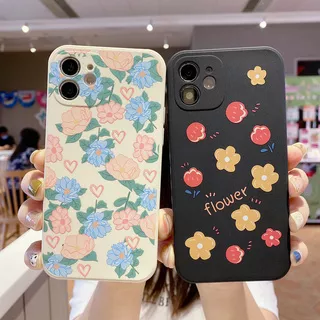 ST| Case HP iPhone 126 6s 7 8 Plus X Xr Xs Max 11 12 Pro Max SE 2020 Lotus Flower Soft Side TPU Color Drawing Phone Case