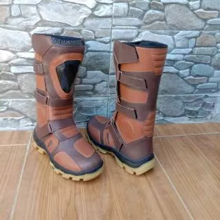 Sepatu boot ctoss trail offroad motocross lokal coklat hitam nego