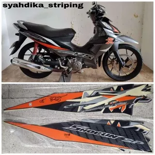 STIKER STRIPING LIS BODY SUZUKI SHOGUN SP 125 2007-2008 HITAM ABU-ABU