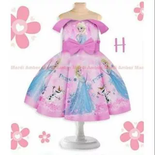 Dress Anak Perempuan Mardi Amber MA15 Frozen Pink Elsa