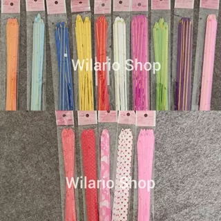 10 PCS Pita Tarik 12 mm | Pita Serut 12 mm panjang 21 cm | Pita kado tarik