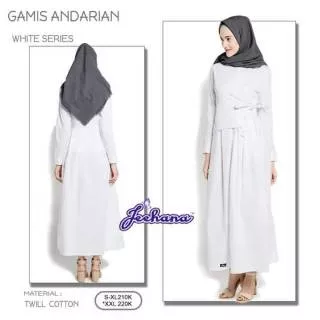 GAMIS ANDARIAN WHITE SERIES BY JEEHANA/GAMIS PUTIH