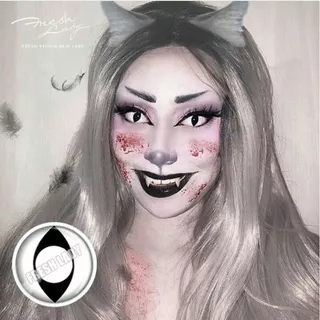 SOFTLENS COSPLAY HALLOWEEN CAT EYE WHITE CRAZY LENS MATA KUCING