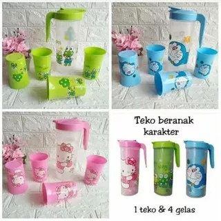 TEKO BERANAK/ GELAS TEKO SET KARAKTER/TEKO BERANAK GELAS P158 - TEKO SET KARAKTER TEKO BERANAK