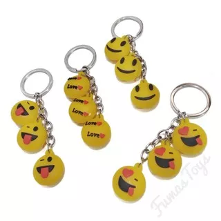 KEYCHAIN / GANTUNGAN KUNCI BONEKA SMILE / SOUVENIR GANCI EMOJI / GANTUNGAN KUNCI EMOTICON