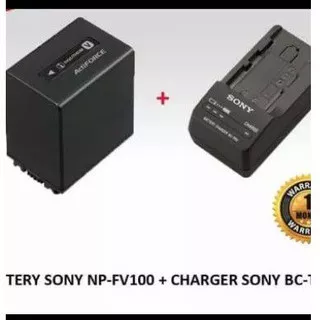 Paket Baterai/Battery Sony Np-Fv100 + charger Bc-trv