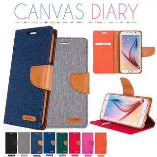 Canvas Diary Flipcover Flipcase Flip Cover Case Vivo V5+ V5 Plus
