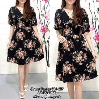 Dress bunga 031 427 / dress natal / dress rompi/ dress import / dress jumbo / dress slim / dress imlek / dress lebaran