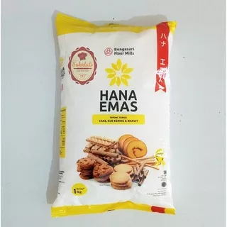 tepung terigu hana emas 1kg bungasari flour protein rendah kunci