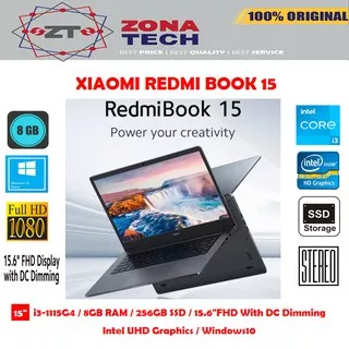 LAPTOP XIAOMI REDMI BOOK 15 - i3-1115G4 - 8GB - 256GB SSD - INTEL UHD - 15.6FHD - WIN10