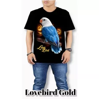 Kaos distro burung lovebird hijau keren kaos cowok