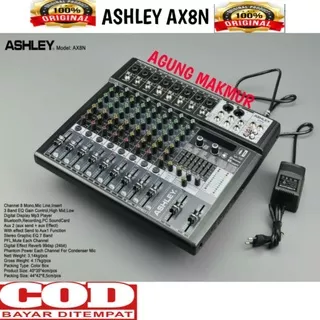 Mixer Ashley AX8N 8 channel USB MP3 Bluetooth Efek DSP Original