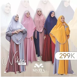 Gamis Syari Set Hijab Terbaru Niken Ori by Myzta bahan Lady Zara