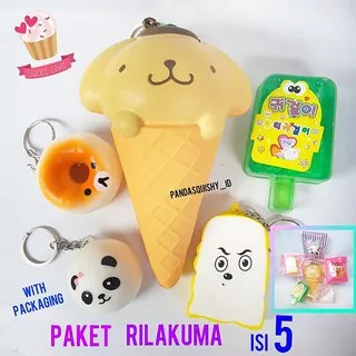 Squishy Paket Ice Cream Rilakuma Jumbo Mini Panda - Squishy Slow Slime