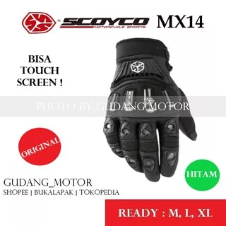 sarung tangan scoyco MX14 hitam ORIGINAL - glove biker motor touring - keren murah nyaman