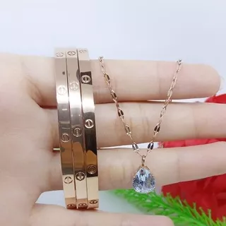 perhiasan kalung & gelang titanium isi 3 kwalitas terbaik ZNDK75