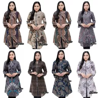 BATIK ATASAN WANITA - ATASAN WANITA MURAH - TUNIK  BATIK WANITA MURAH - BAJU BATIK ATASAN WANITA -  BATIK TUNIK WANITA MODERN - TUNIK BATIK TERBARU - SERAGAM KANTOR WANITA - SERAGAM KERJA WANITA - TUNIK BATIK ZIPPER - SERAGAM BATIK WANITA - ATASAN JUMBO