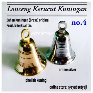 Lonceng Kuningan Kerucut no4 Klintingan Krincingan kuningan lonceng no 4 lonceng sapi natal bel pintu gantungan mainan kucing anjing lonceng pagar aksesoris pendaki