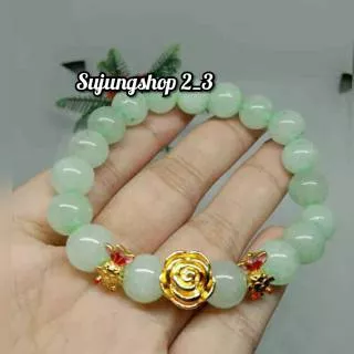 GELANG GIOK TAIWAN ORI NATURAL MIX BUNGA MAWAR 10MM