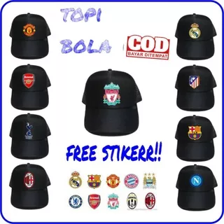 Topi club sepakbola/topi trucker/topi manchester united real madrid barca liverpool chelsea/topi murah