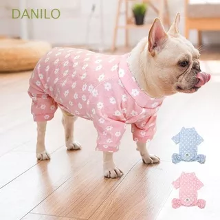 DANILO Cute Cat Jumpsuit 4 Legged Pajamas Dog Clothes Pug Yorkshire French Bulldog Chihuahua Small Dogs  Cats Floral Pet Clothing/Multicolor