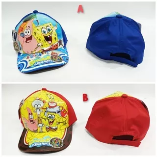 Topi anak baseball hat cap karakter printing Spongebob Sponge bob Squarepants Murah bagus lucu