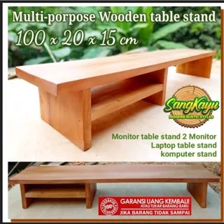 Monitor stand kayu 100x20x15cm meja monitor Monitor table 2 Monitor /Meja dudukan laptop || meja monitor || meja monitor minimalis