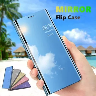 Smart Mirror Flip Case for Samsung Galaxy S6 S7 S8 S9 S6+ S7+ S8+ S9+ Edge Plus S6Edge S7Edge S8Plus S9Plus Auto Sleep Clear View Stand Casing Shockproof Leather Back Cover