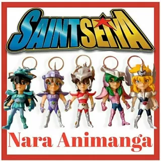 [ BISA COD ] Action Mini Figur Keychain Gantungan Kunci Motor Mobil Anime Saint Seiya Shiryu Jabu Hyoga Shun Figure