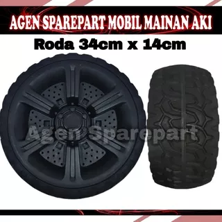 ?Ready?Ban Roda Mobil/Motor Mainan Aki Bahan Karet Anak BMW/Pliko/ Ukuran Diameter 34cm x 14cm