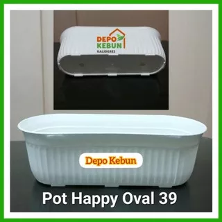 POT HAPPY OVAL 39 PUTIH - POT HAPPY - POT PUTIH - POT OVAL