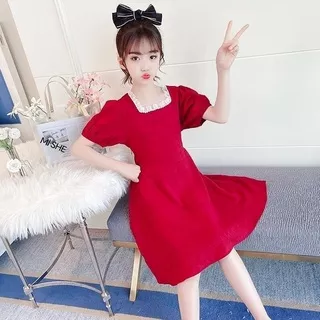 Dress Red / Dress Anak Import / Dress Anak Cewek / Dress Anak Perempuan