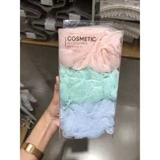 BATH SPONGE SET MINISO SPONS PERLENGKAPAN MANDI ISI 3