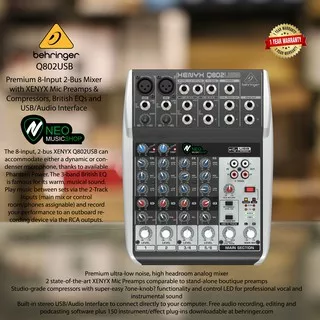 Mixer Behringer Xenyx Q802USB With Audio Interface / Q802 USB