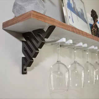 Undershelf Holder for Gelas Wine Glass Dudukan Rack Stand Mount - 3d printing