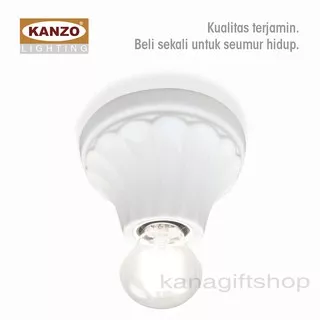 KANZO(Snow)-Fitting Lampu Plafon E 27/Lampholder Keramik Minimalis/Ceramic Ceiling Screw Lampholder