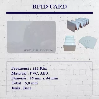 RFID Card / Kartu RFID / RFID 125 Khz / Kartu RFID 125Khz / RFID Card 125 Khz
