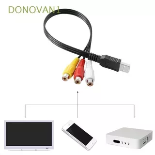 Donovan1 Kabel Adapter Konverter Video Av Male Ke Female 3-rca Female Usb 2.0 Multi Warna Tahan Lama Untuk Hdtv