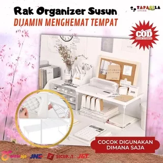 Rak Organizer Alat Tulis Wadah Tempat Kosmetik Make Up Wadah Alat Kantor Stationary ATK Buku Pensil Pulpen Meja Kantor Susun Bahan Besi