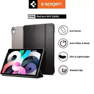 Case iPad Air 4 10.9 Inch Spigen SmartFold Leather Magnetic Flip Cover Casing