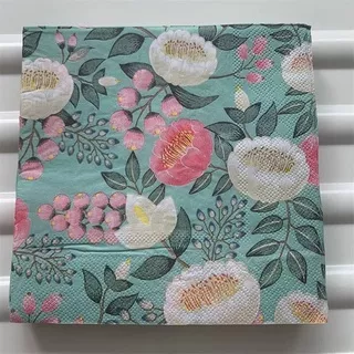 Decoupage napkins / Tisu decoupage 33x33cm motif bunga putih merah
