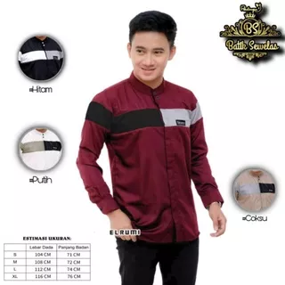 BAJU KOKO WARNA COKLAT DAN PUTIH TERLARIS KOKO EL RUMI TERBARU 2021 BAJU KOKO GUS AZMI BISA COD