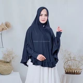 Jilbab Lengan Panjang Jumbo Terbaru Khimar Jersey Syari Zoya Rempel Lipit Original pet Antem Murah