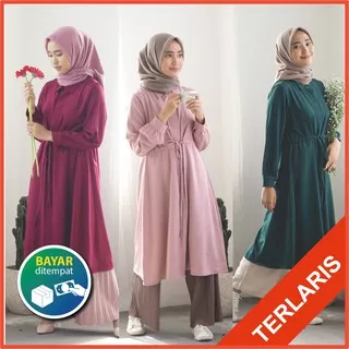 Tunik Polos Termurah !! Tunik Daisha | Bahan Lady Zara Premium | Baju Tunik pesta kekinian