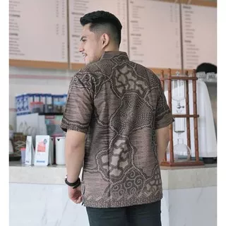Kemeja Batik Pria Motif Sekar Jagad / Baju Batik Pria Lengan Pendek / Baju Batik Motif Sekar Jagad